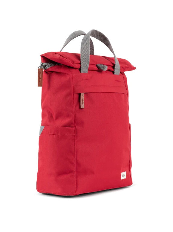 ROKA - Finchley A Recycled Polyester - Röd medium ryggsäck i canvas