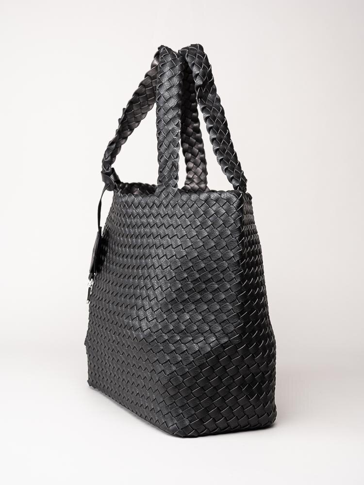 Ilse Jacobsen - Bag08 - Svart flätad vändbar shopper kasse