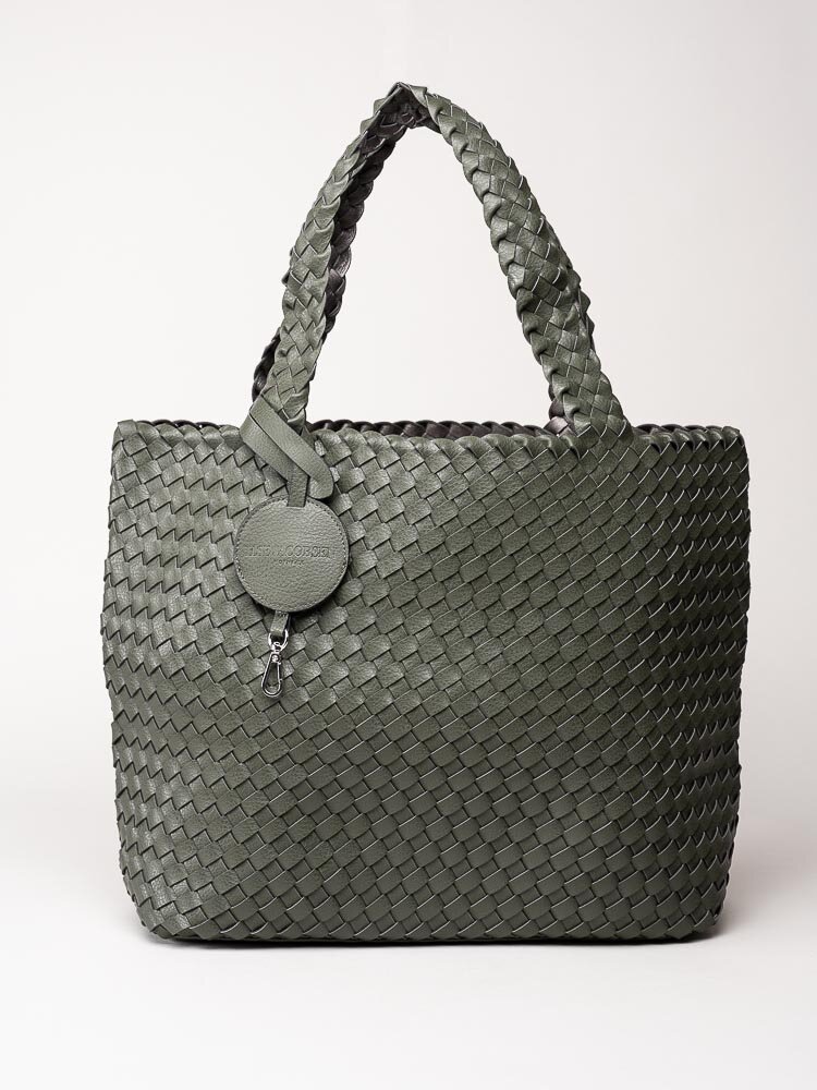Ilse Jacobsen - Bag08 - Mörkgrön flätad vändbar shopper kasse