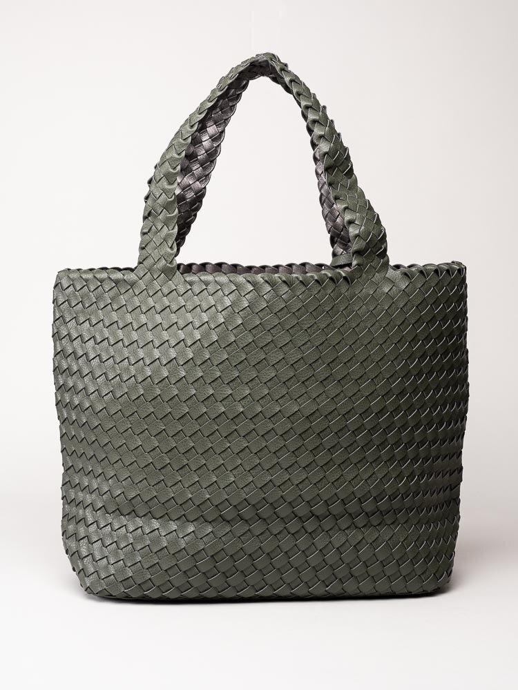 Ilse Jacobsen - Bag08 - Mörkgrön flätad vändbar shopper kasse