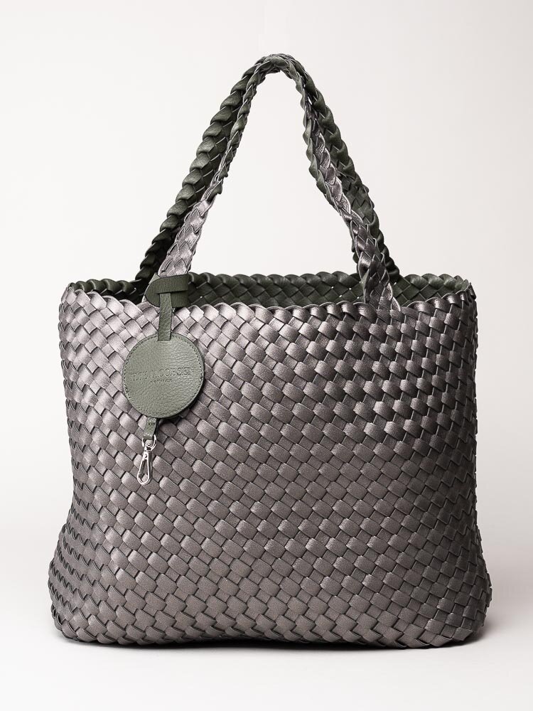 Ilse Jacobsen - Bag08 - Mörkgrön flätad vändbar shopper kasse