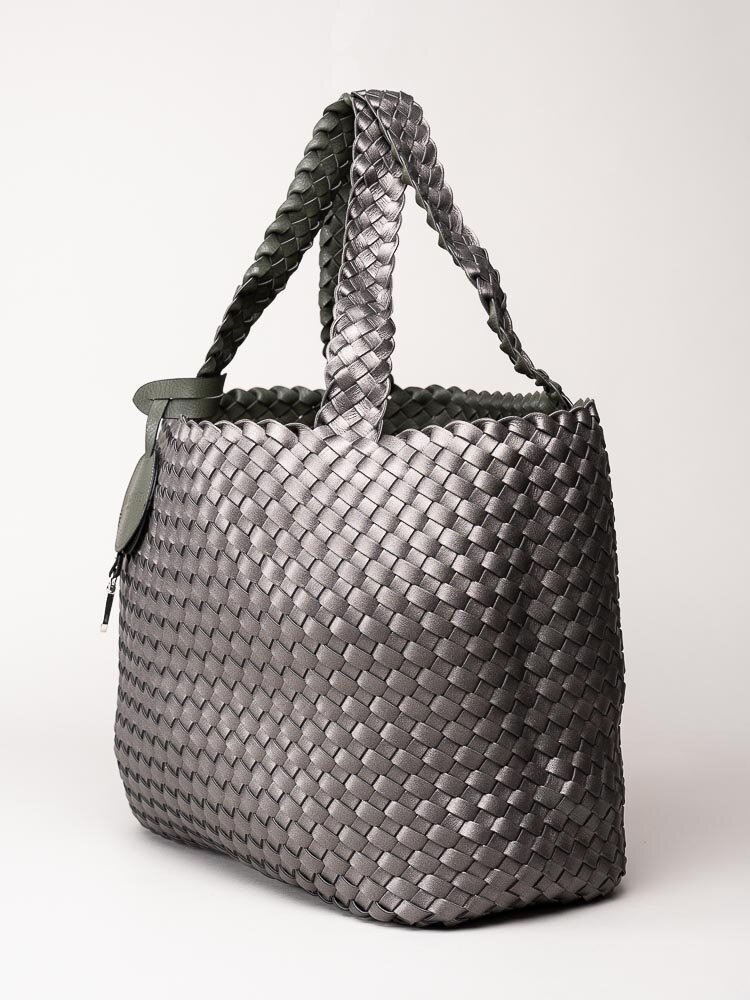 Ilse Jacobsen - Bag08 - Mörkgrön flätad vändbar shopper kasse