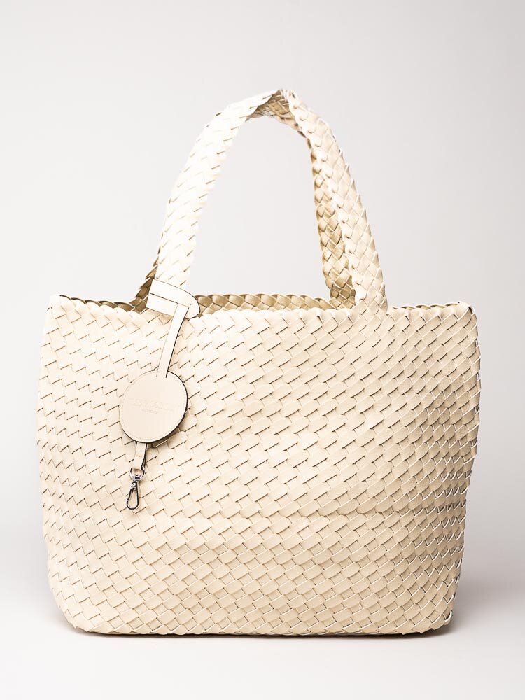 Ilse Jacobsen - Bag08 - Platinfärgad flätad vändbar shopper kasse
