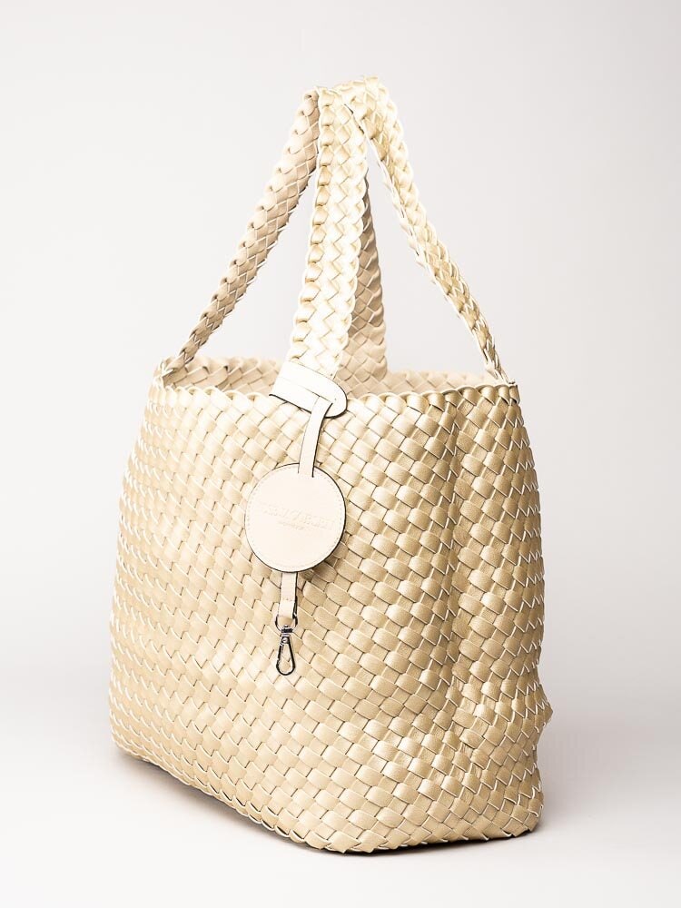 Ilse Jacobsen - Bag08 - Platinfärgad flätad vändbar shopper kasse