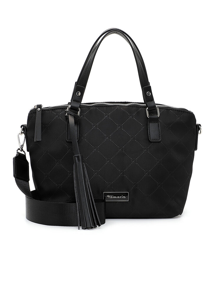 Tamaris bags - Lisa - Svart city-väska i textil med snyggt mönster