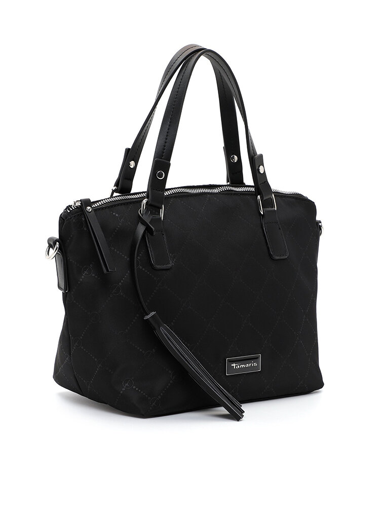 Tamaris bags - Lisa - Svart city-väska i textil med snyggt mönster
