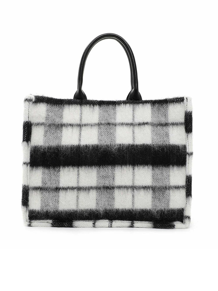 Tamaris bags - Mercedes - Svart och vit rutig city-shopper