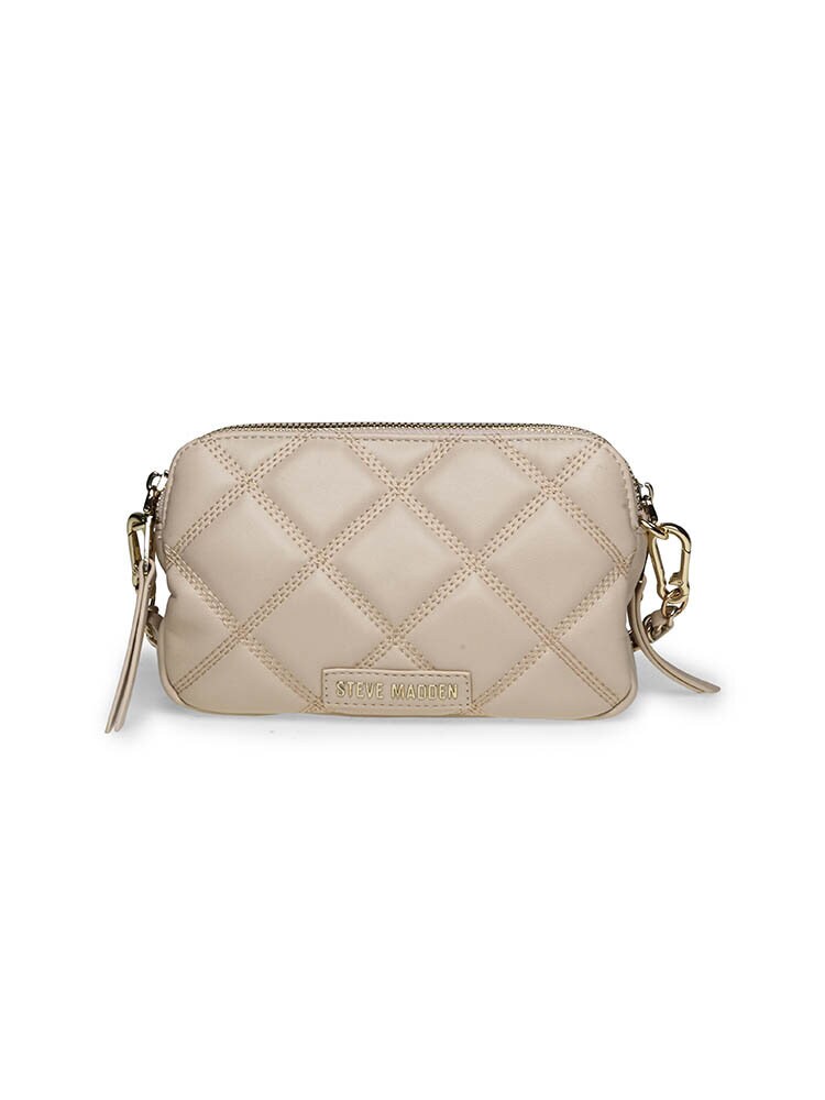 Steve Madden - Bmarvis - Beige quiltad crossbodyväska i skinnimitation