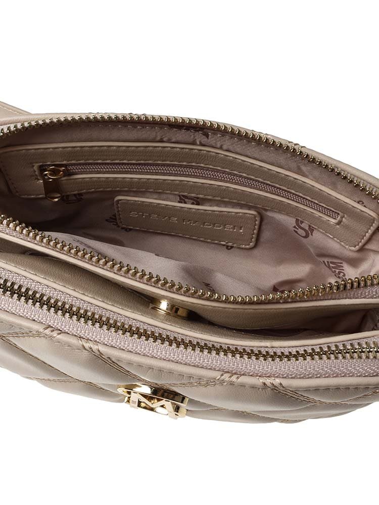 Steve Madden - Bmarvis - Beige quiltad crossbodyväska i skinnimitation