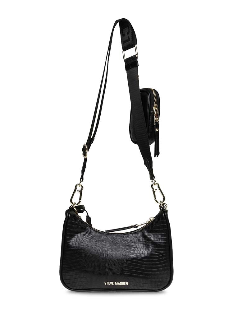 Steve Madden - Bvital-E - Svart crossbodyväska i krokoimitation