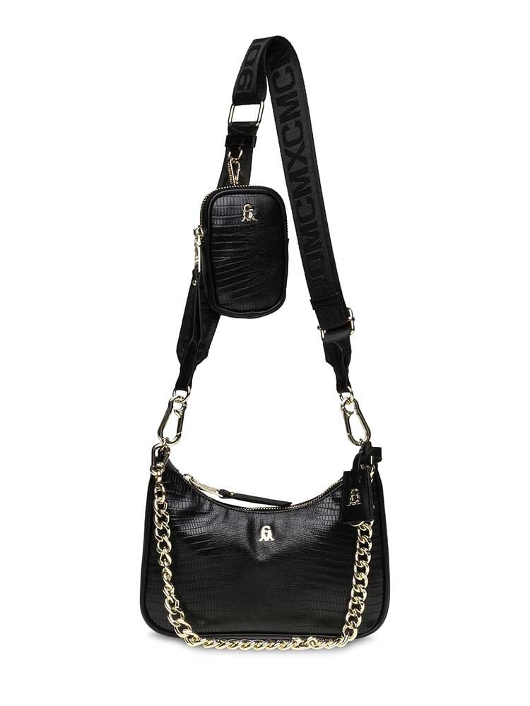 Steve Madden - Bvital-E - Svart crossbodyväska i krokoimitation