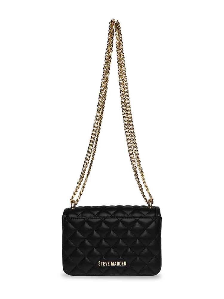 Steve Madden - Brondo Crossbody - Svart quiltad axelremsväska i skinnimitation