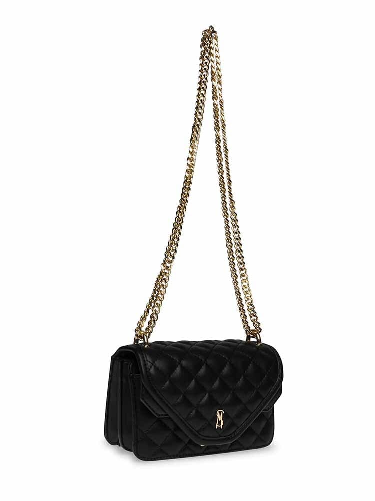 Steve Madden - Brondo Crossbody - Svart quiltad axelremsväska i skinnimitation