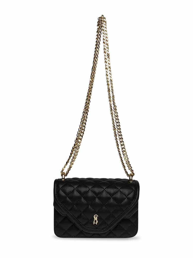 Steve Madden - Brondo Crossbody - Svart quiltad axelremsväska i skinnimitation