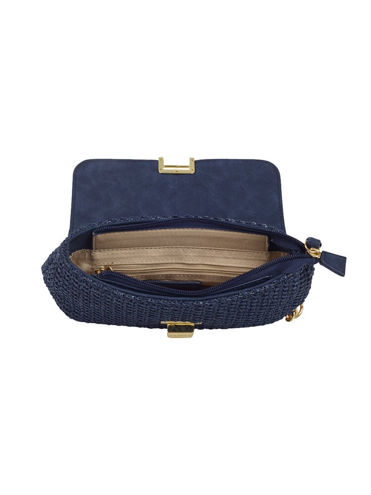 Ulrika Design - Beach Club - Mörkblå handväska med guldkedja
