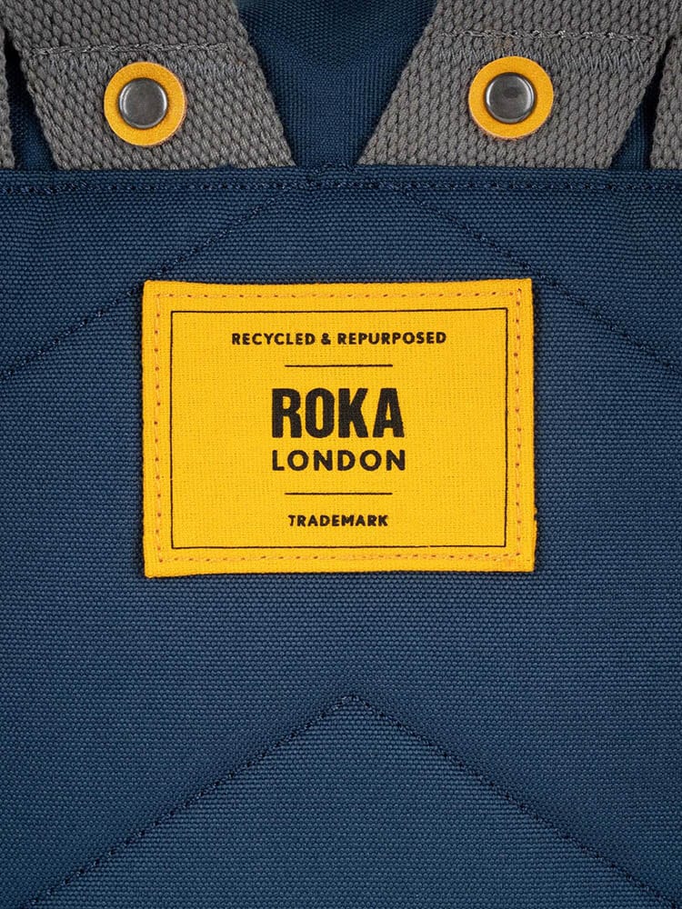 ROKA - Yellow Label Canfield B R - Blå medium ryggsäck i canvas