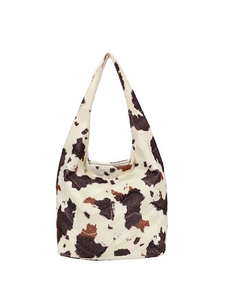 Ulrika Design - Ulrika Fur A-Line tote - Komönstrad axelkasse i pälsimitation