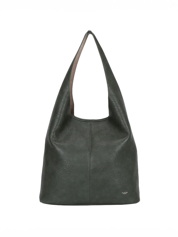 Ulrika Design - Ulrika Fur A-Line tote - Grön axelväska i mjuk skinnimitation