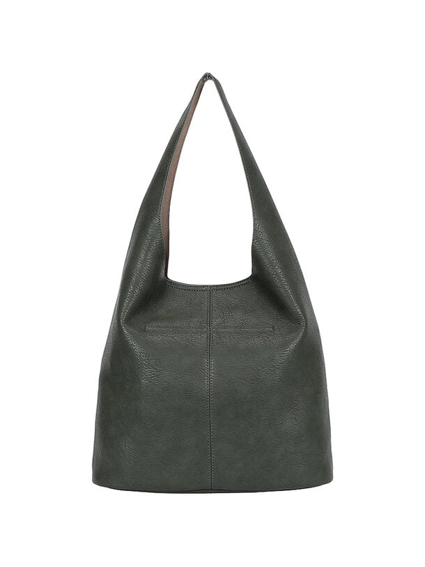 Ulrika Design - Ulrika Fur A-Line tote - Grön axelväska i mjuk skinnimitation