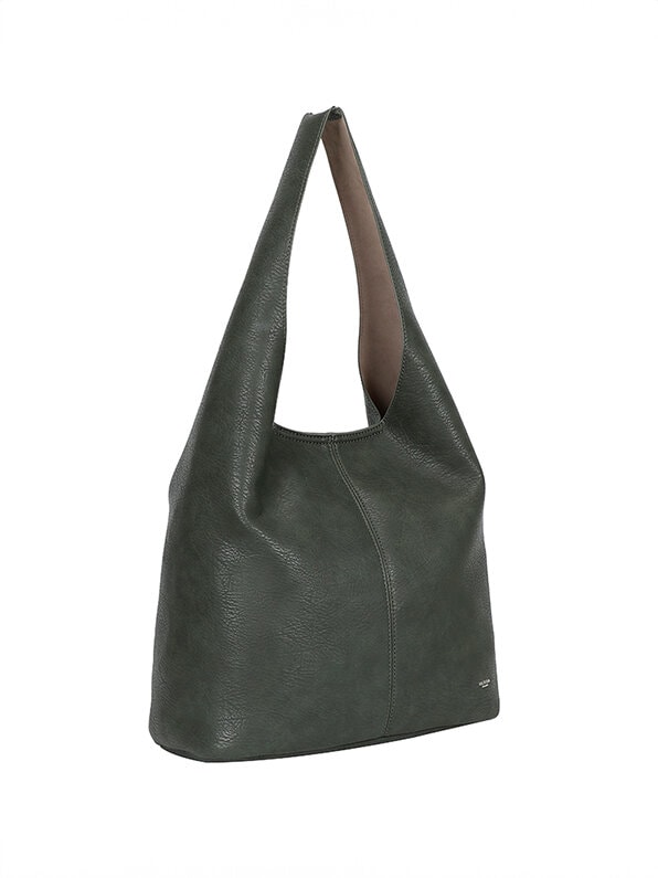 Ulrika Design - Ulrika Fur A-Line tote - Grön axelväska i mjuk skinnimitation