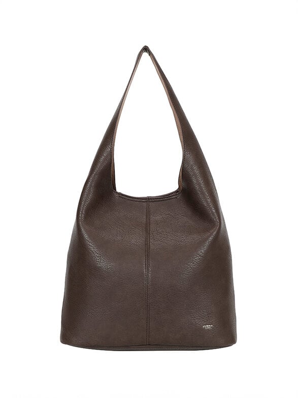 Ulrika Design - Ulrika Fur A-Line tote - Mörkbrun axelväska i mjuk skinnimitation