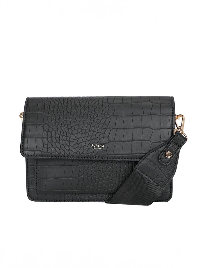 Ulrika Design - Ulrika Croco Box-väska - Svart box-väska med croco mönster