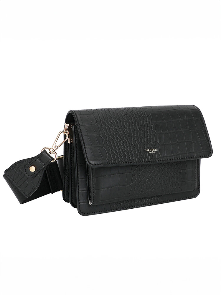 Ulrika Design - Ulrika Croco Box-väska - Svart box-väska med croco mönster