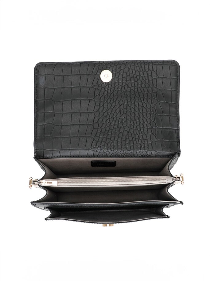 Ulrika Design - Ulrika Croco Box-väska - Svart box-väska med croco mönster
