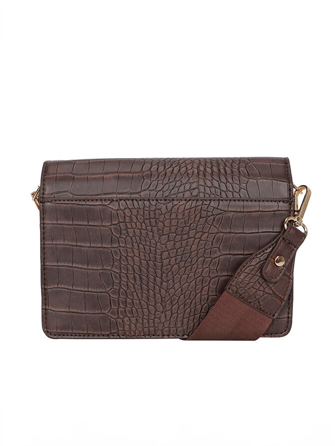Ulrika Design - Ulrika Croco Box-väska - Brun box-väska med croco mönster