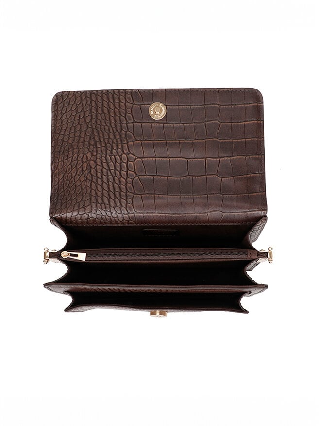 Ulrika Design - Ulrika Croco Box-väska - Brun box-väska med croco mönster