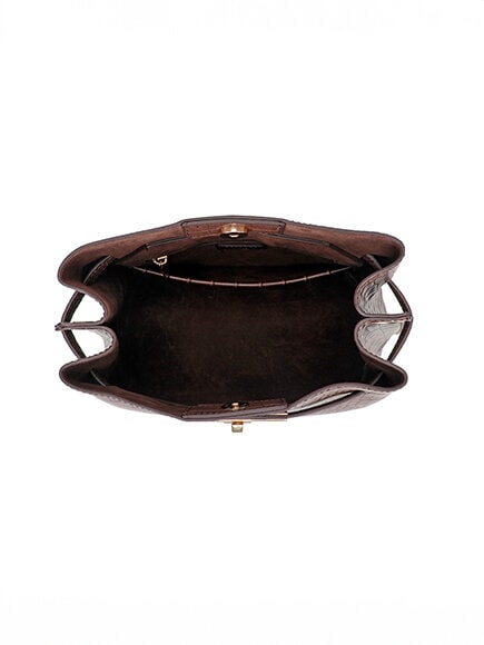 Ulrika Design - Ulrika Croco Hink-väska - Brun Hink-väska med krokomönster