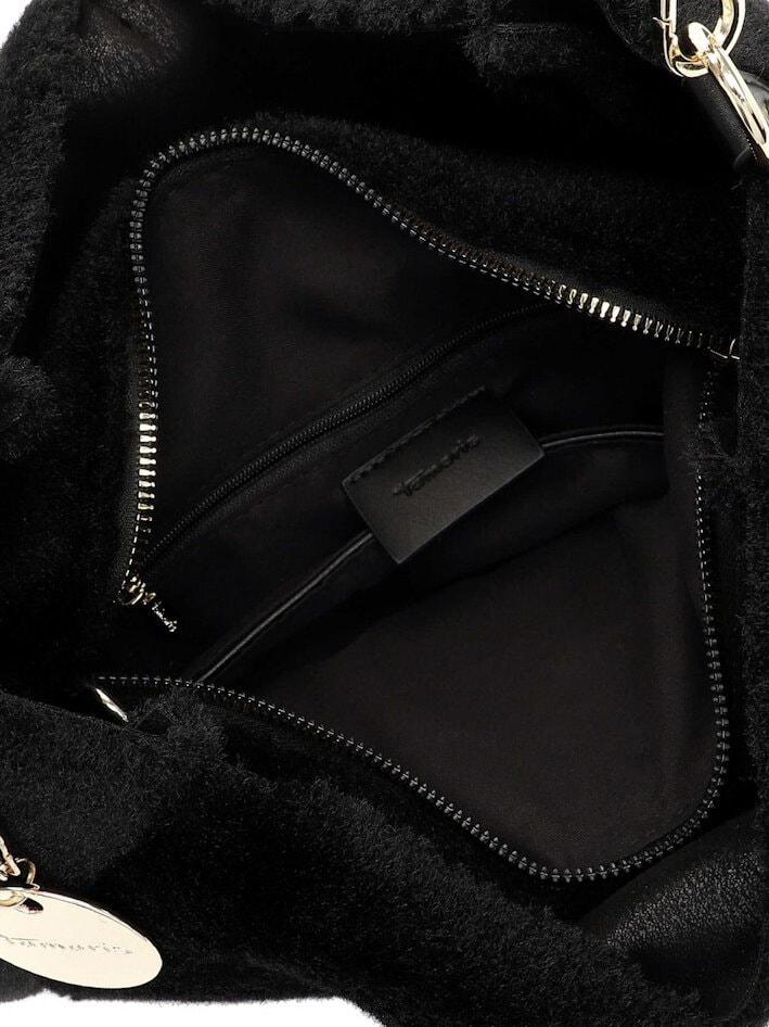 Tamaris bags - Gaja Pouch M - Svart mjuk väska i fuskpäls