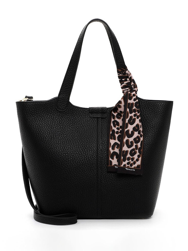 Tamaris bags - Georgia City Shopper M - Svart väska två i  en i mjuk PU