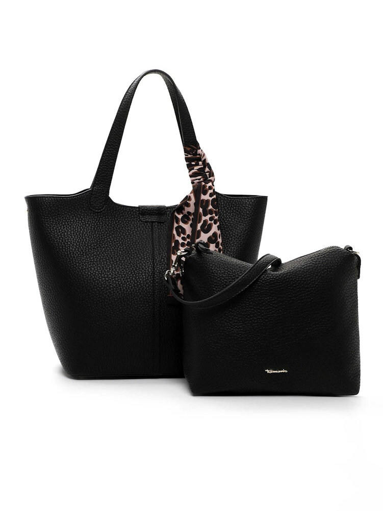 Tamaris bags - Georgia City Shopper M - Svart väska två i  en i mjuk PU