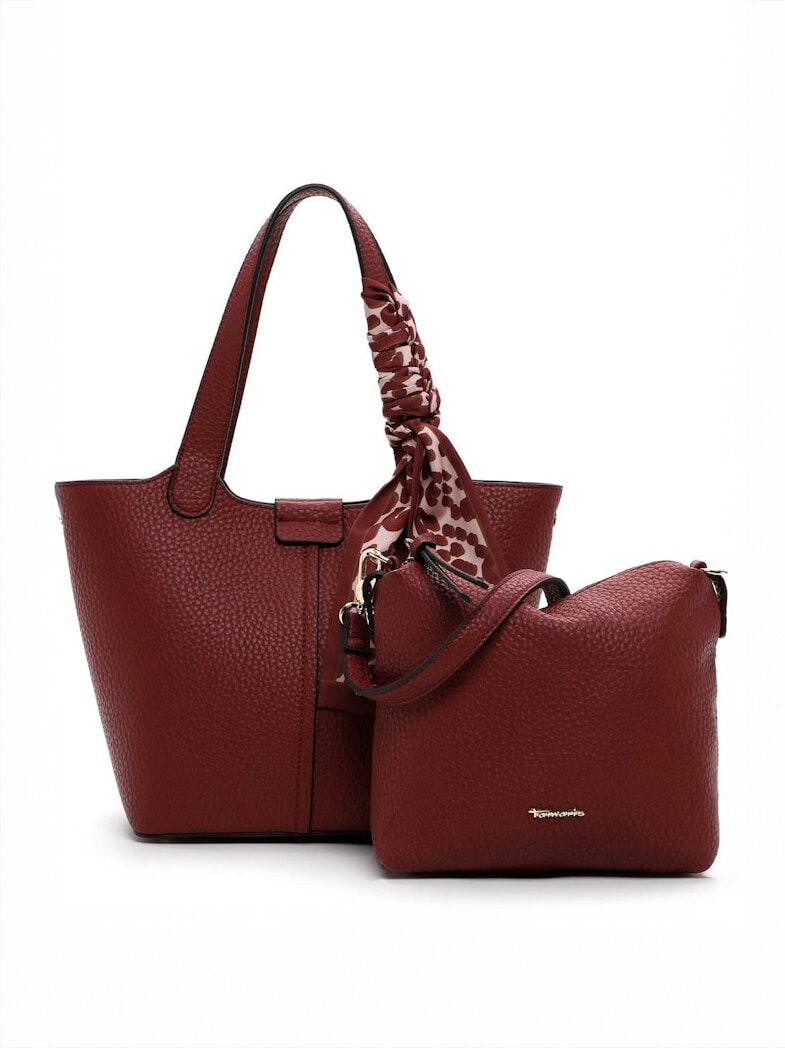 Tamaris bags - Georgia City Shopper S - Mörkröd väska två i  en i mjuk PU