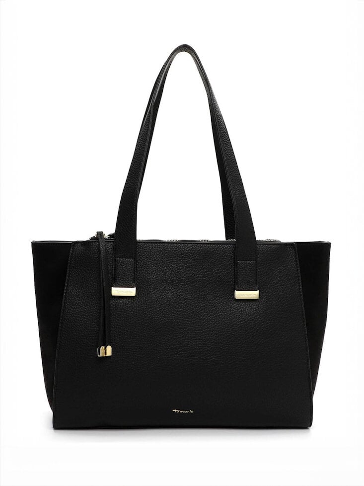 Tamaris bags - Galina City Shopper L - Svart minimalistisk väska i PU och textil