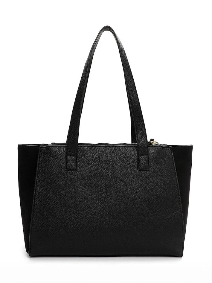 Tamaris bags - Galina City Shopper L - Svart minimalistisk väska i PU och textil