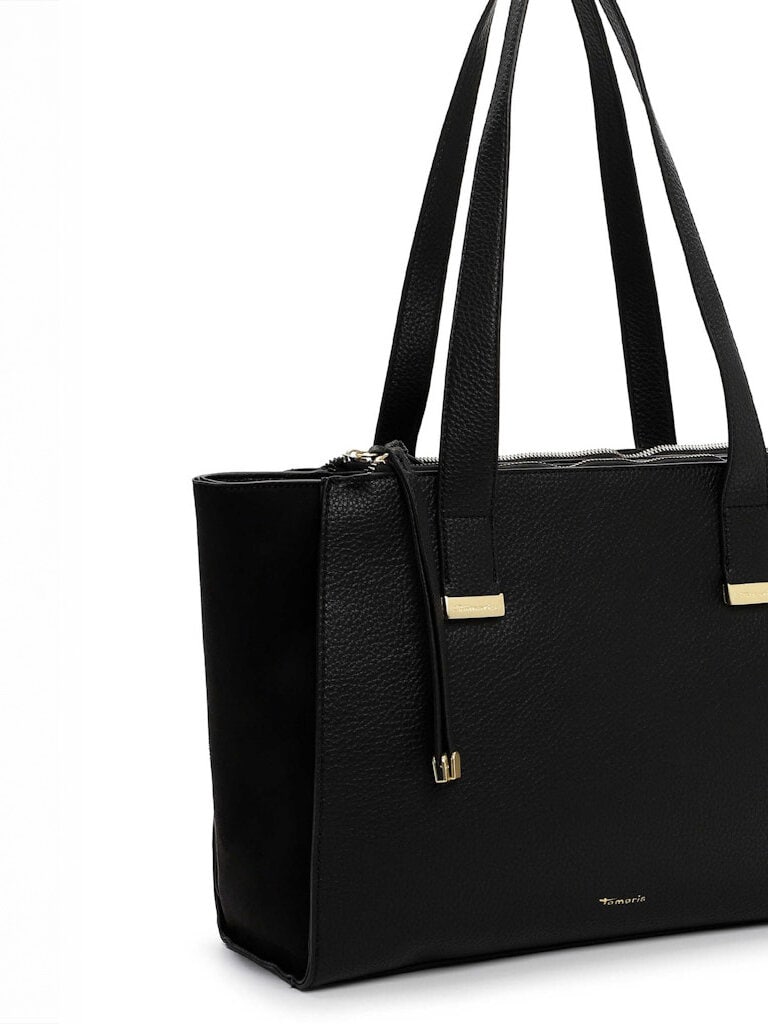 Tamaris bags - Galina City Shopper L - Svart minimalistisk väska i PU och textil
