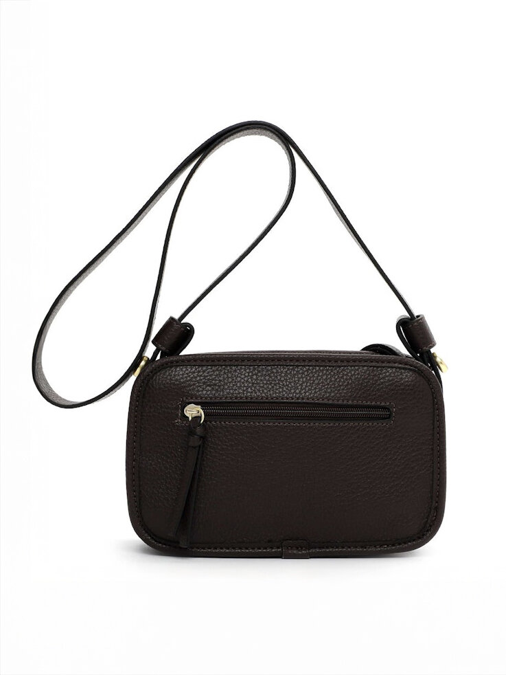 Tamaris bags - Galina Handbag zipper S - Mörkbrun handväska med struktur