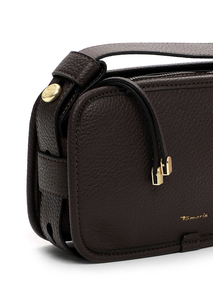 Tamaris bags - Galina Handbag zipper S - Mörkbrun handväska med struktur