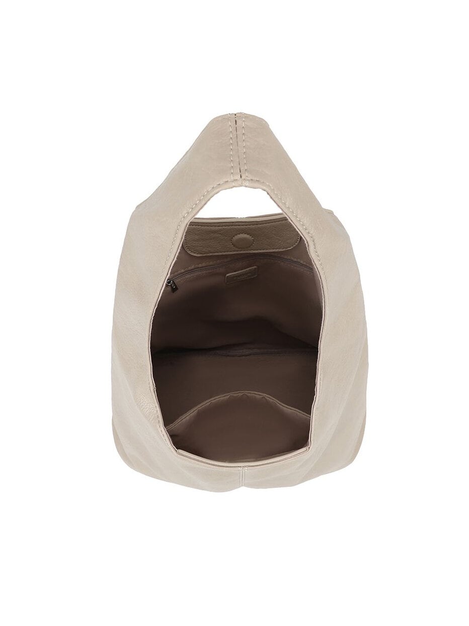 Ulrika Design - Ulrika Fur A-Line tote - Beige axelkasse i mjuk skinnimitation