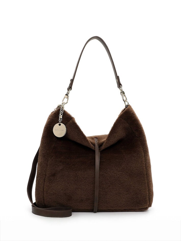 Tamaris Bags - Gaja Pouch M - Brun mjuk väska i fuskpäls