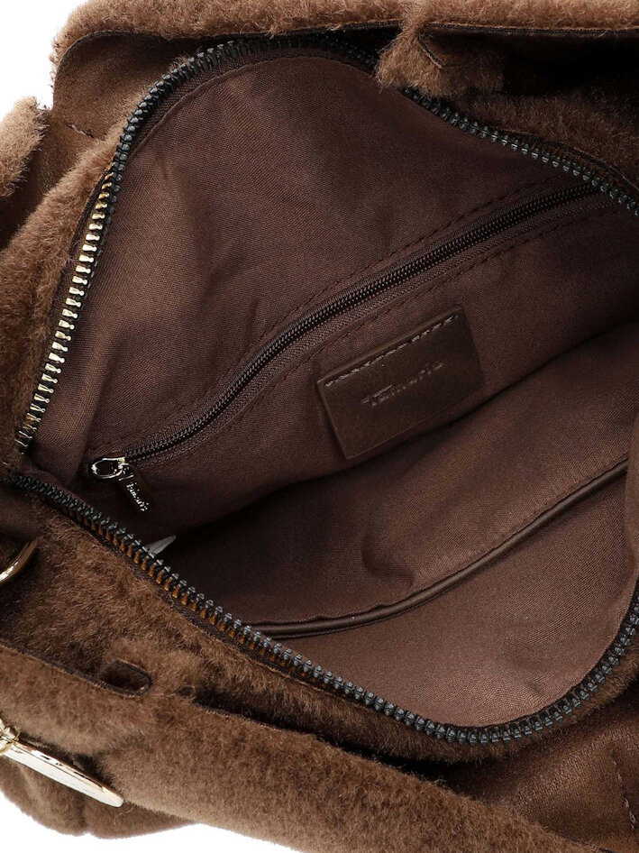 Tamaris Bags - Gaja Pouch M - Brun mjuk väska i fuskpäls