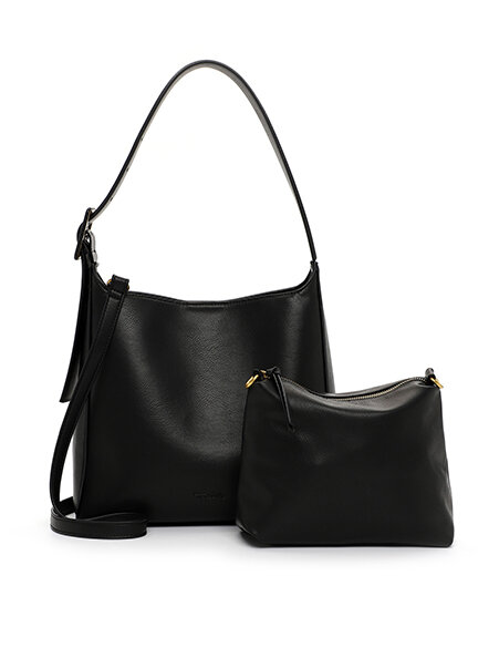 Tamaris bags - Gunda Pouch M - Svart stilren minimalistisk väska, två i en