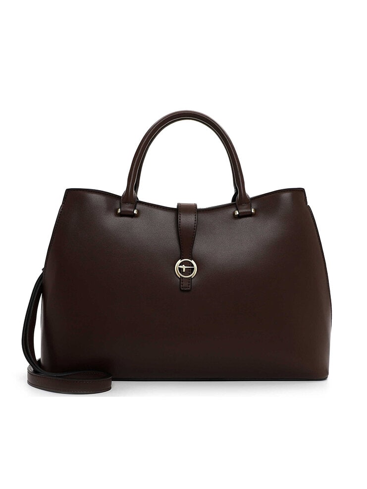 Tamaris bags - Giorgia City Shopper M - Brun minimalistisk handväska med fina detaljer