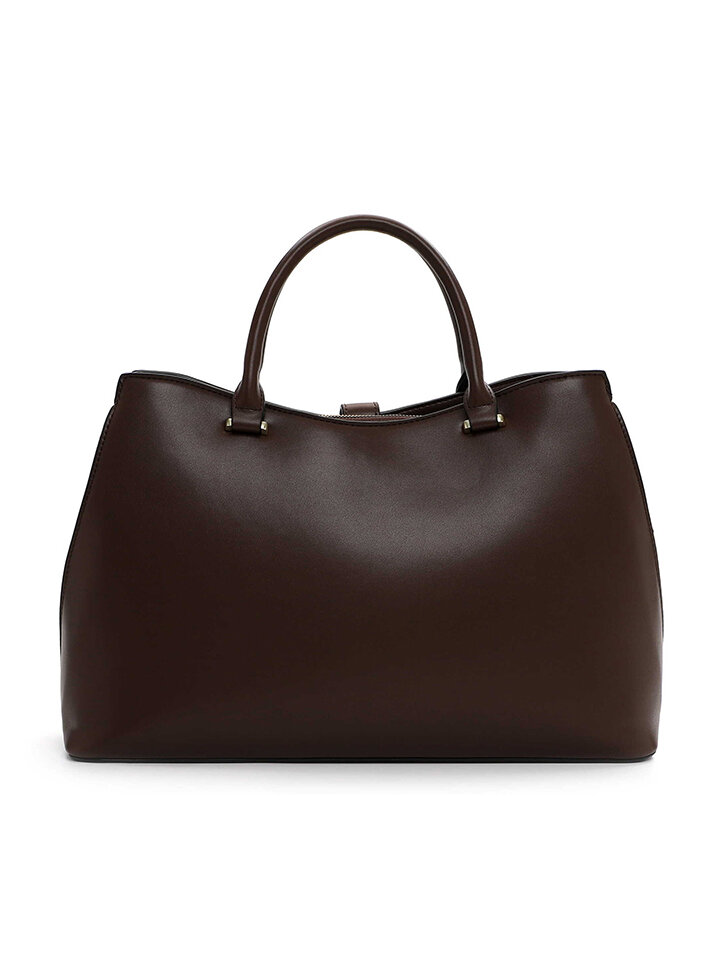 Tamaris bags - Giorgia City Shopper M - Brun minimalistisk handväska med fina detaljer