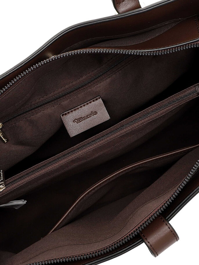 Tamaris bags - Giorgia City Shopper M - Brun minimalistisk handväska med fina detaljer