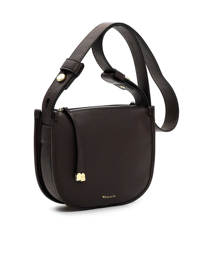 Tamaris bags - Galina Handbag zipper M - Mörkbrun handväska med struktur