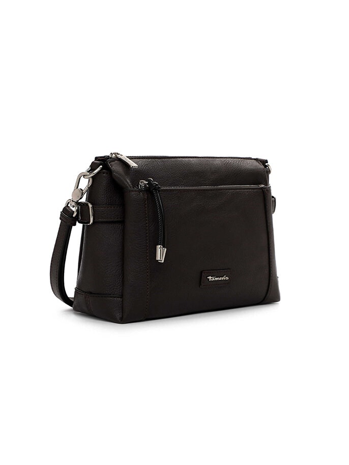 Tamaris bags - Gerlinde Handbag with zipper - Mörkbrun handväska med många fack