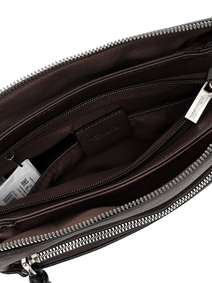 Tamaris bags - Gerlinde Handbag with zipper - Mörkbrun handväska med många fack
